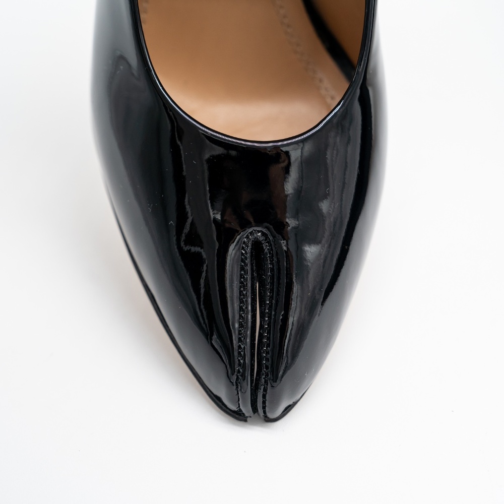 size 37 eu 7 US Maison Margiela Tabi Patent Leather Pumps Black Heels - Picture 7 of 12